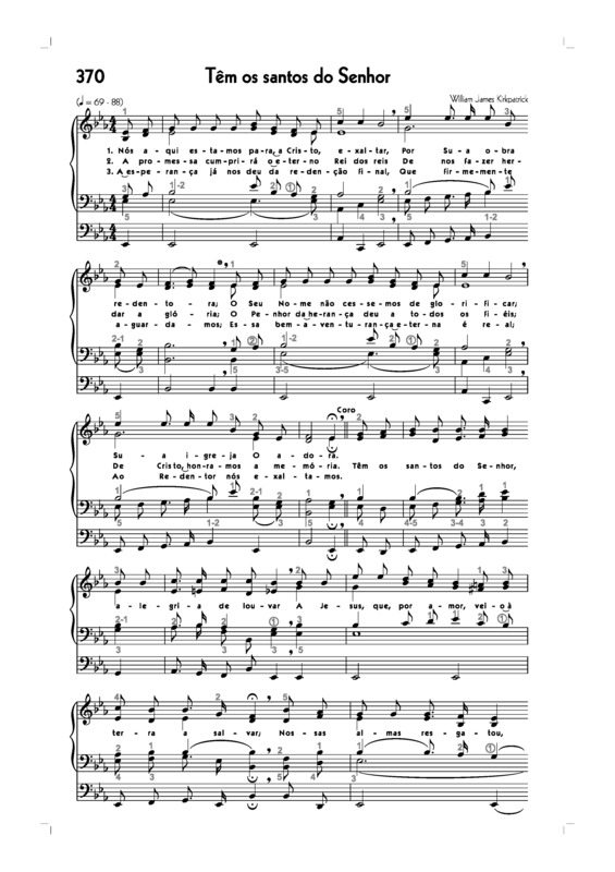 Partitura da música -370. Têm Os Santos Do Senhor