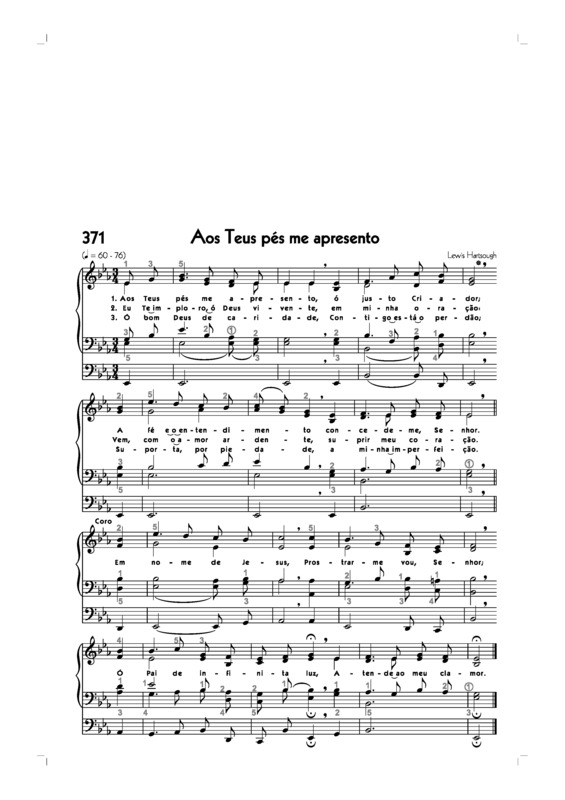 Partitura da música -371. Aos Teus Pés Me Apresento