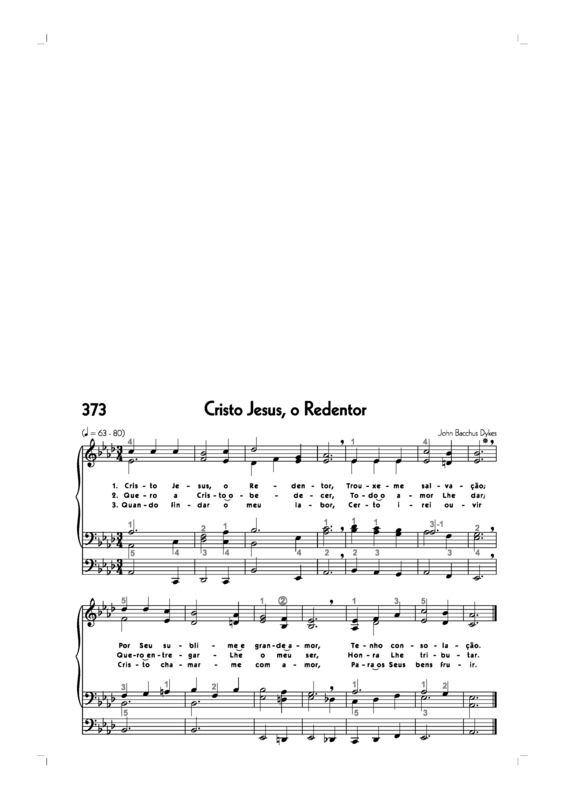 Partitura da música -373. Cristo Jesus O Redentor