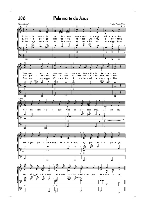 Partitura da música -386. Pela Morte De Jesus