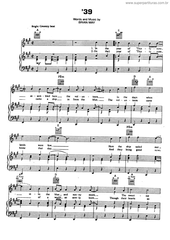 Partitura da música `39