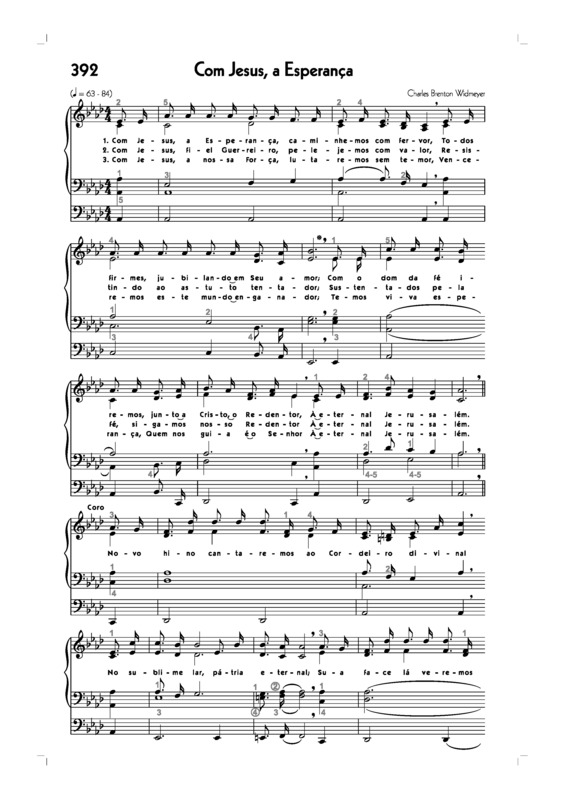 Partitura da música -392. Com Jesus A Esperança