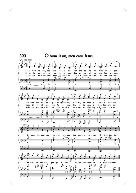 Partitura da música -393. Ó Bom Jesus Meu Caro Jesus