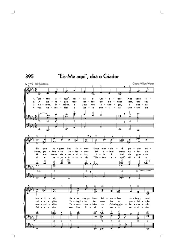 Partitura da música -395. Eis Me Aqui Dirá O Criador