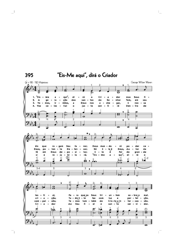 Partitura da música -395. Eis Me Aqui Dirá O Criador