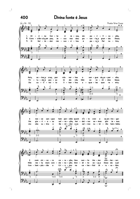 Partitura da música -400. Divina Fonte É Jesus