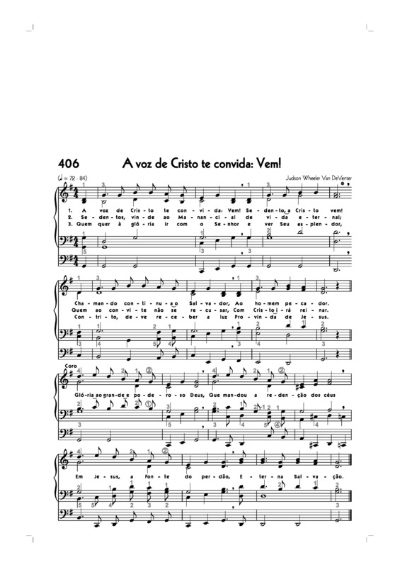 Partitura da música -406. A Voz De Cristo Te Convida Vem