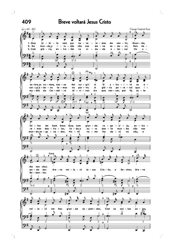 Partitura da música -409. Breve Voltará Jesus Cristo