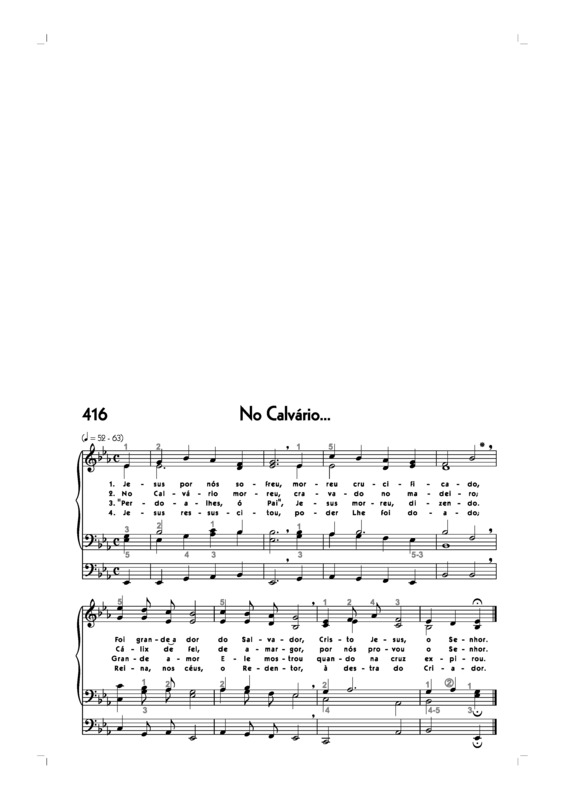 Partitura da música -416. No Calvário...