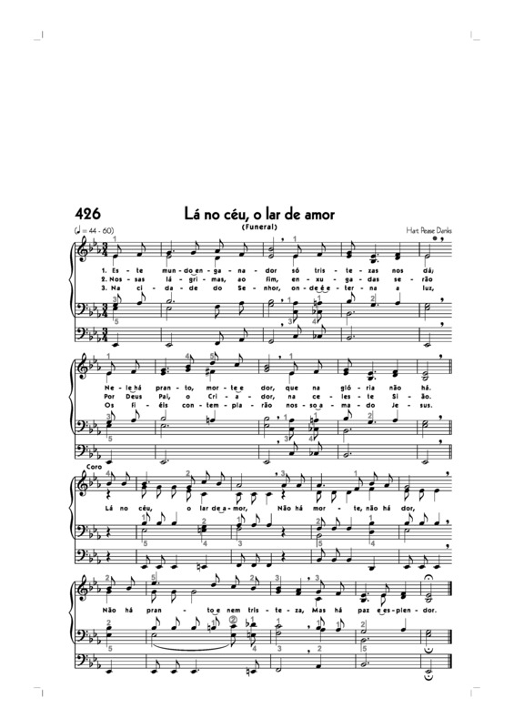 Partitura da música -426. Lá No Céu O Lar De Amor