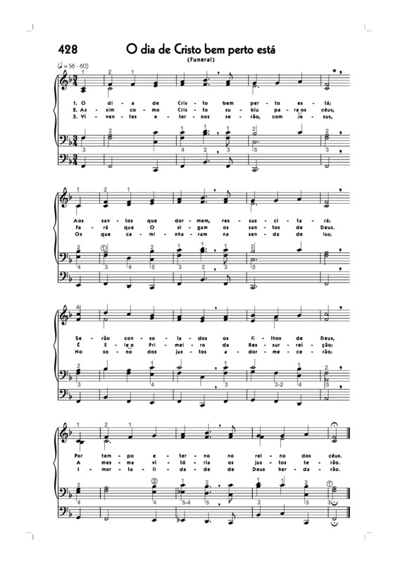 Partitura da música -428. O Dia De Cristo Bem Perto Está