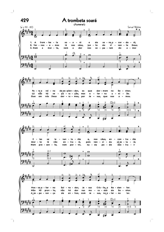 Partitura da música -429. A Trombeta Soará