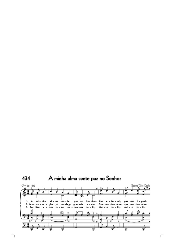 Partitura da música -434. A Minha Alma Sente Paz No Senhor