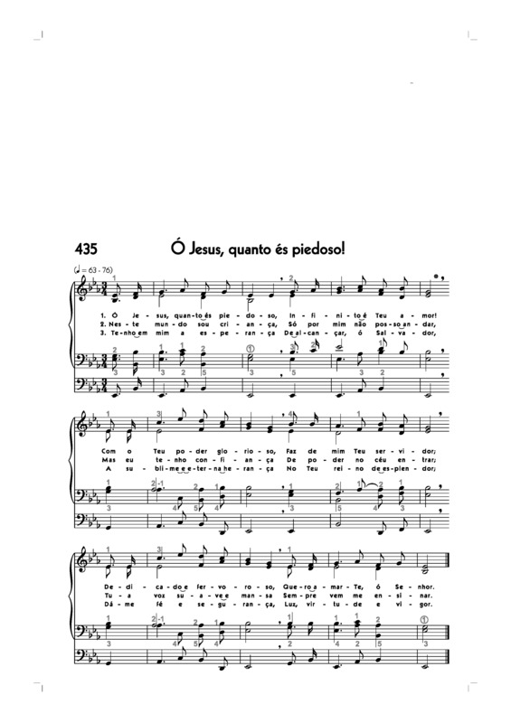 Partitura da música -435. Ó Jesus Quanto És Piedoso