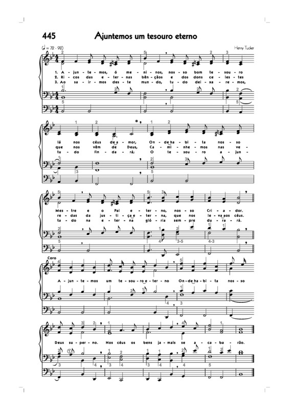 Partitura da música -445. Ajuntemos Um Tesouro Eterno