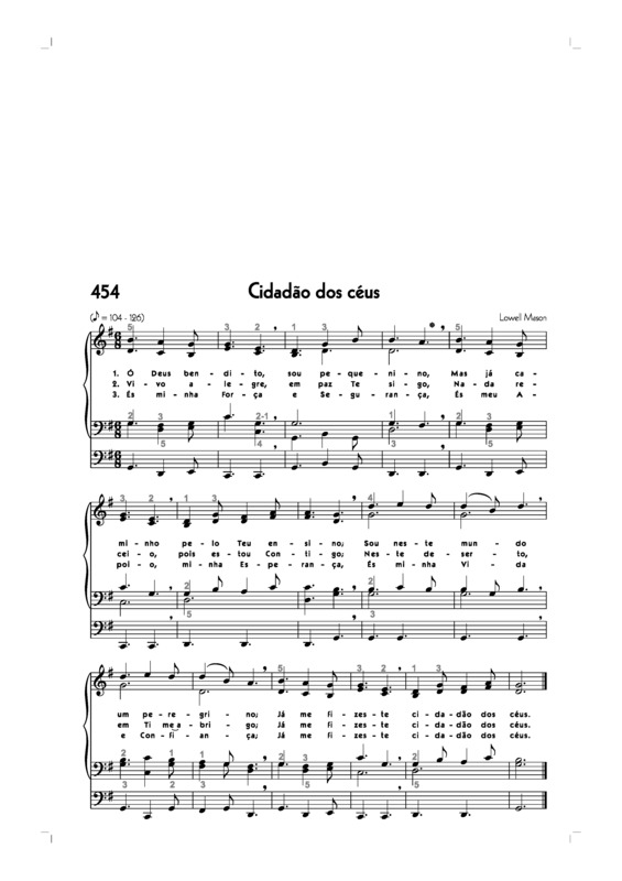 Partitura da música -454. Cidadão Dos Céus