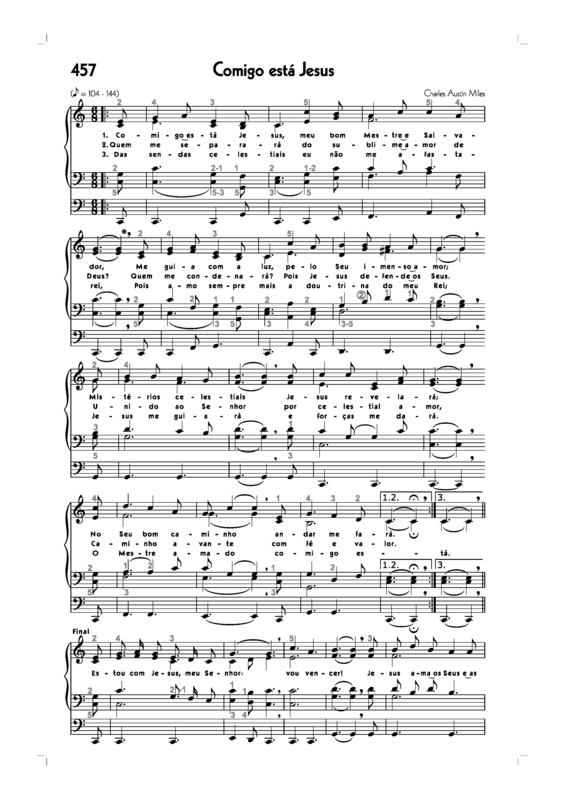 Partitura da música -457. Comigo Está Jesus