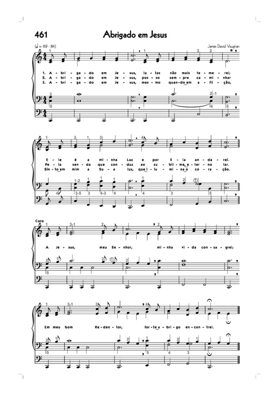 Partitura da música -461. Abrigado Em Jesus