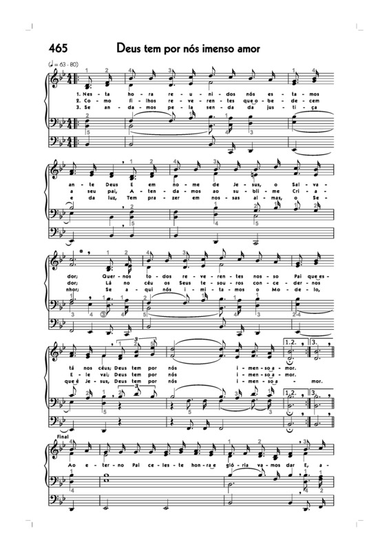 Partitura da música -465. Deus Tem Por Nós Imenso Amor