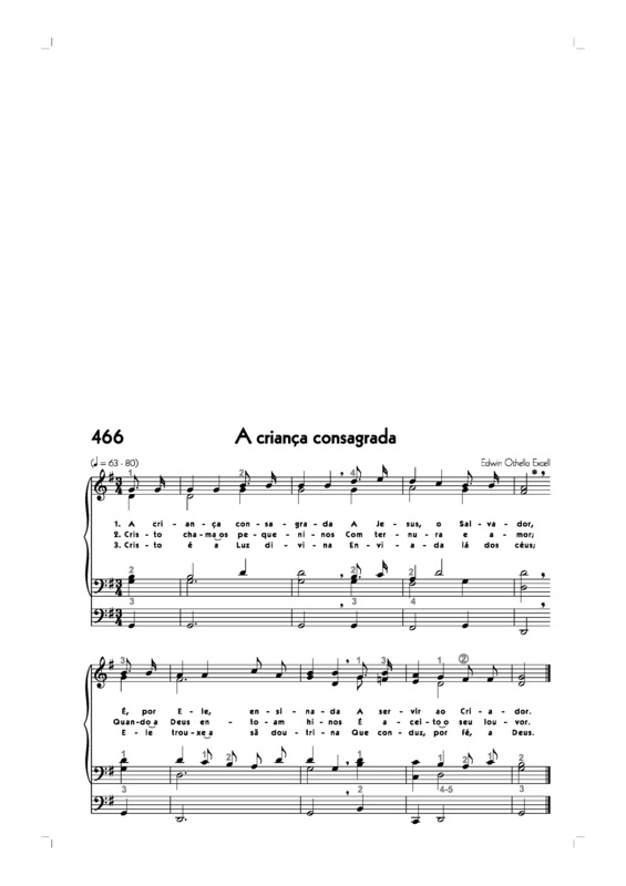Partitura da música -466. A Criança Consagrada