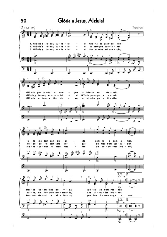 Partitura da música -50. Glória A Jesus Aleluia