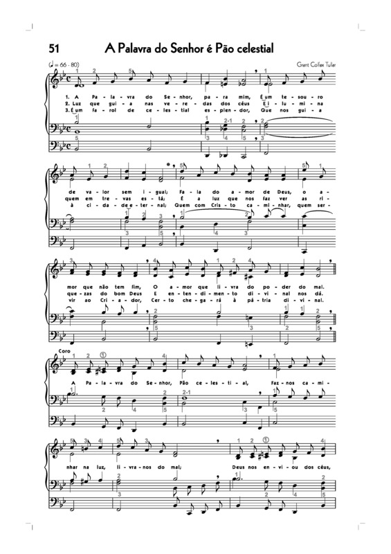 Partitura da música -51. A Palavra Do Senhor É Pão Celestial