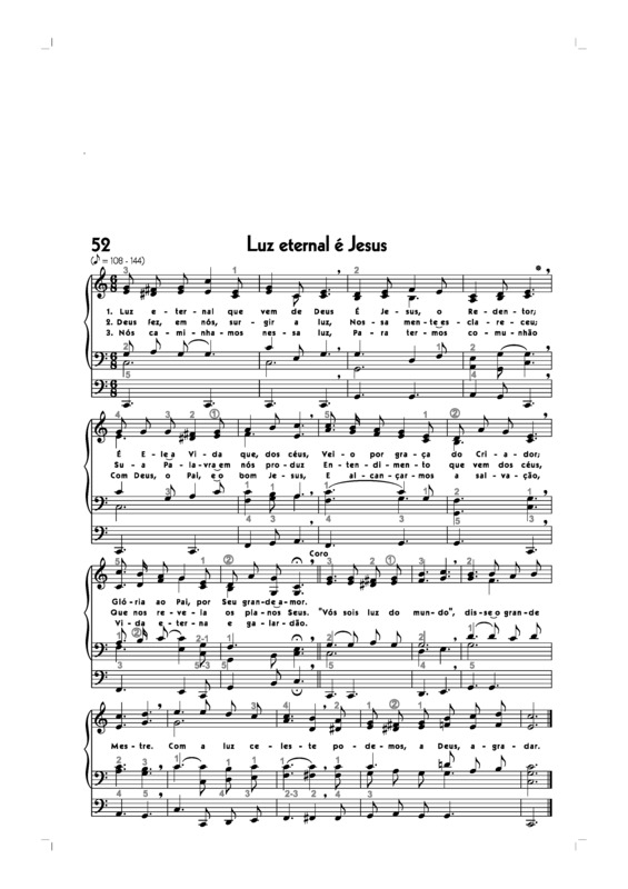 Partitura da música -52_ Luz Eterna É Jesus