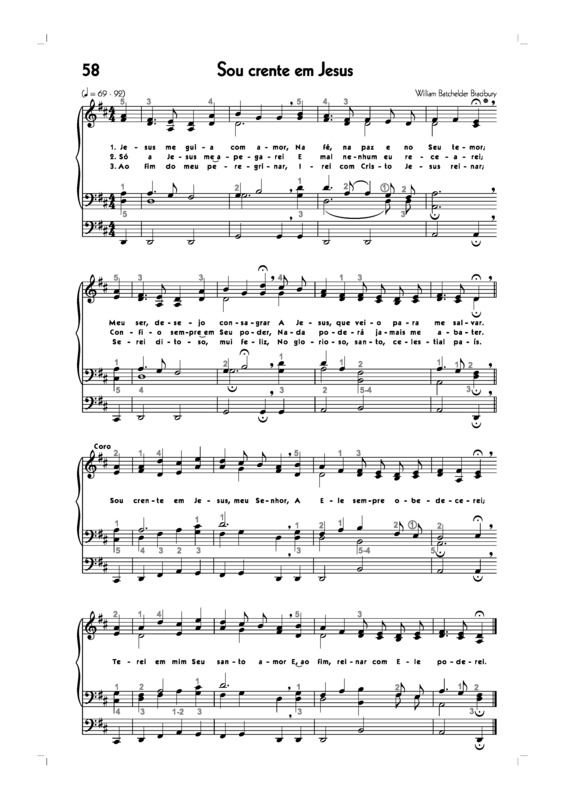 Partitura da música -58. Sou Crente Em Jesus