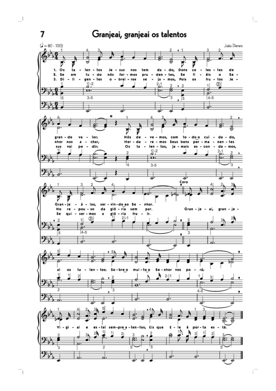 Partitura da música -7. Granjeai Granjeai Os Talentos