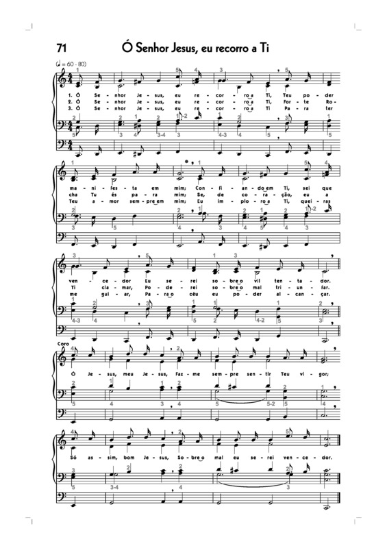 Partitura da música -71. Ó Senhor Jesus Eu Recorro A Ti