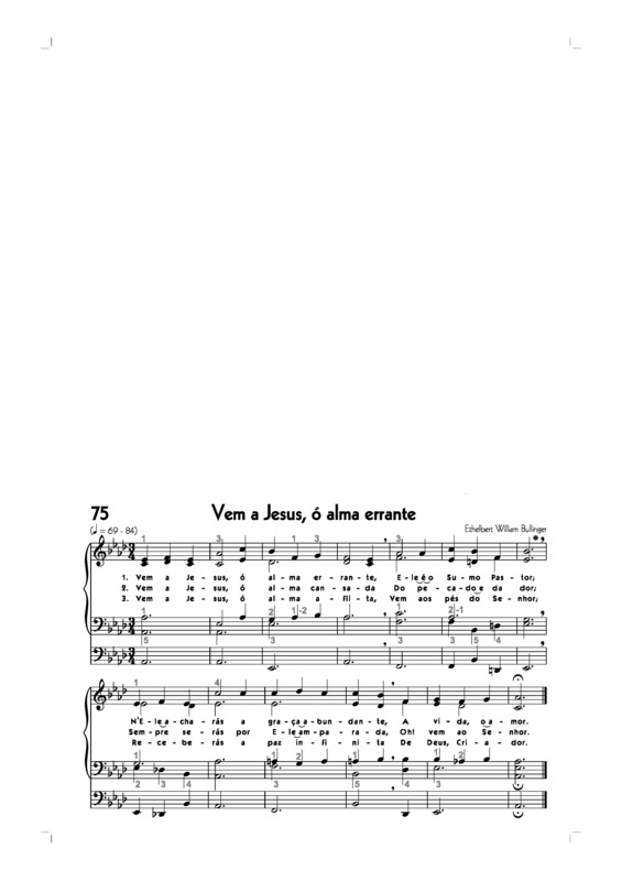 Partitura da música -75. Vem A Jesus Ó Alma Errante