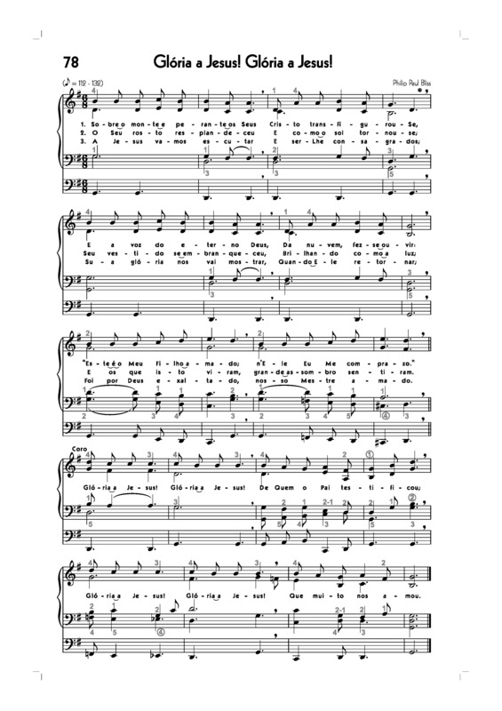 Partitura da música -78. Glória A Jesus Glória A Jesus