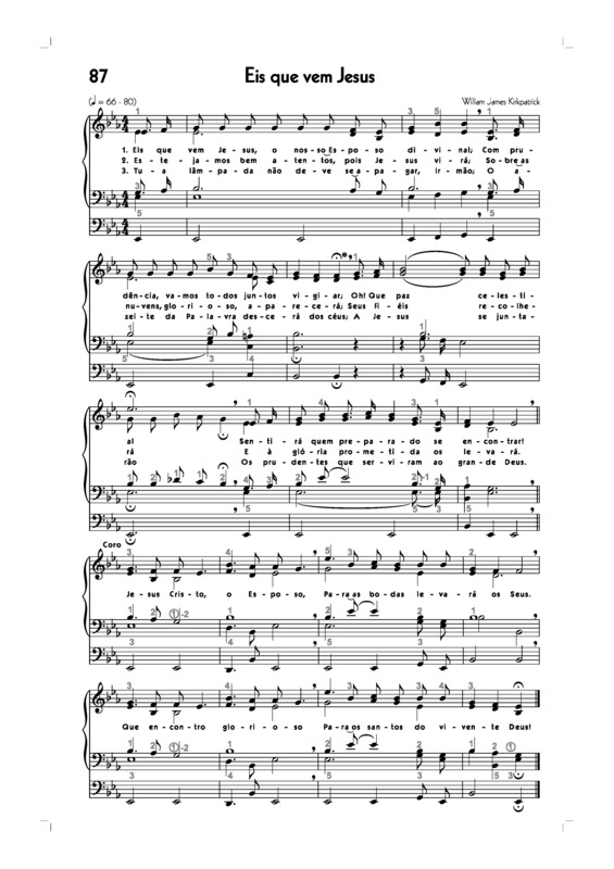 Partitura da música -87. Eis Que Vem Jesus