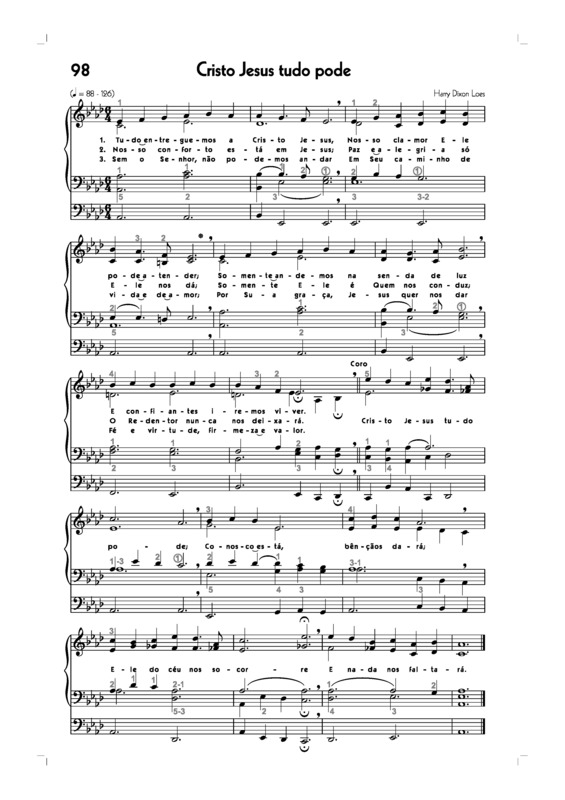 Partitura da música -98. Cristo Jesus Tudo Pode