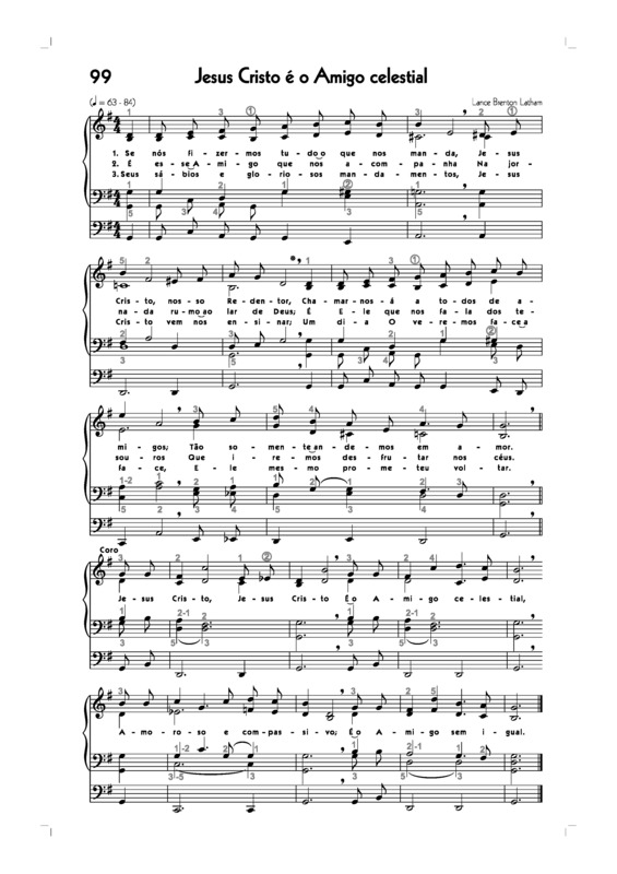 Partitura da música -99. Jesus Cristo É O Amigo Celestial