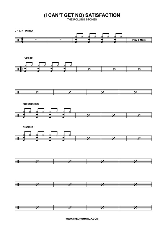 Partitura da música (I Can´t Get No) Satisfaction v.2