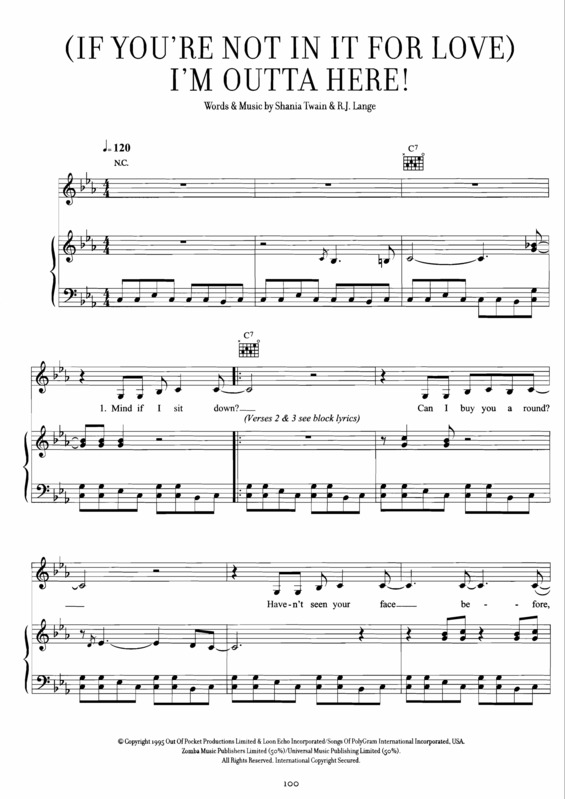 Partitura da música (If Youre Not In It For Love) Im Outta Here