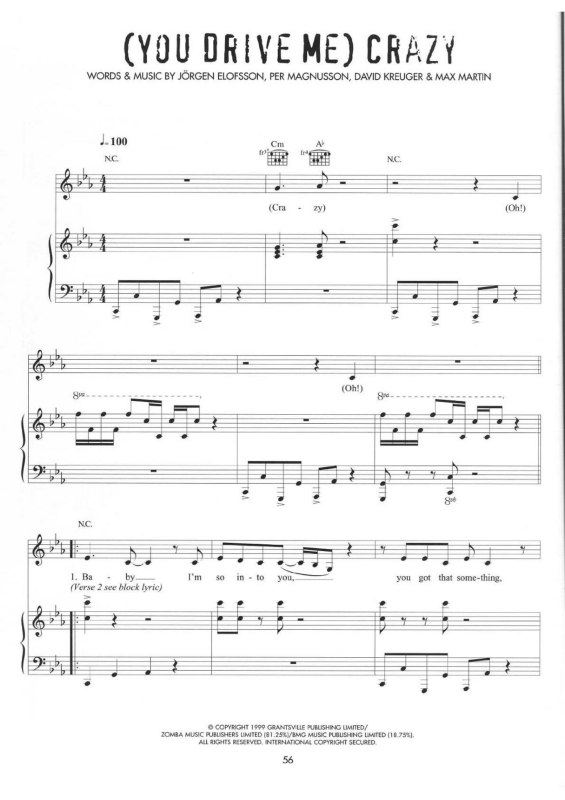 Partitura da música (You Drive Me) Crazy