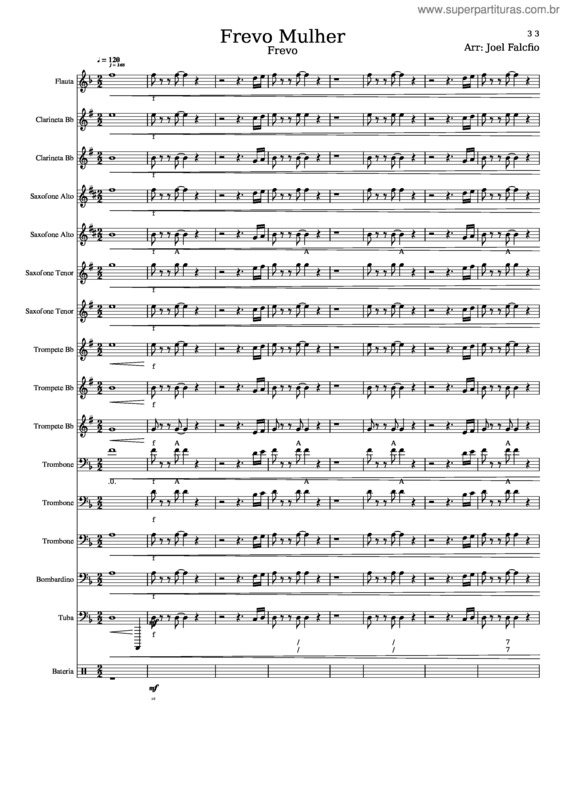 Partitura da música 00 Frevo Mulher Grade