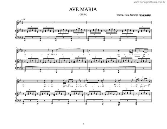 Partitura da música 001 Ave Maria Bb M