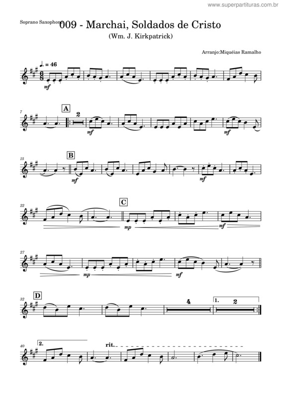 Partitura da música 009 – Marchai, Soldados De Cristo – J. Kirkpatrick v.2