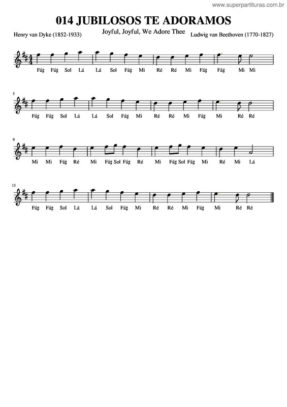 Partitura da música 014 Jubilosos Te Adoramos