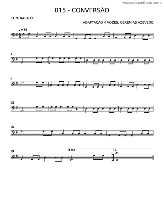 Partitura da música 015 – Conversão – Geremias Azevedo
