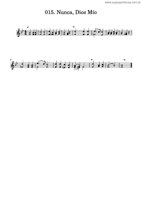 Partitura da música 015. Nunca, Dios Mío