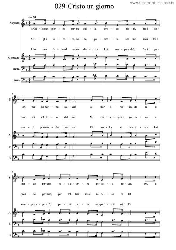 Partitura da música 029–Cristo Un Giorno
