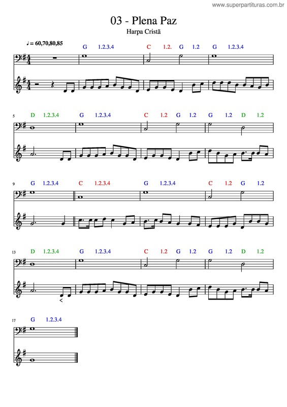 Partitura da música 03 – Plena Paz