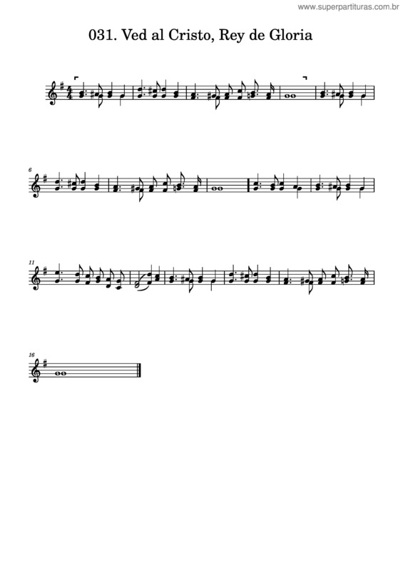 Partitura da música 031. Ved Al Cristo, Rey De Gloria