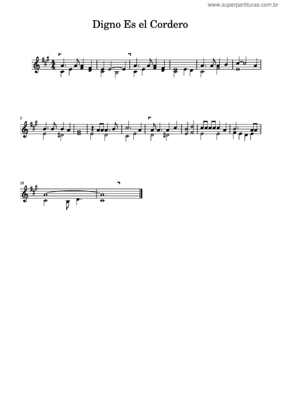 Partitura da música 034. Digno Es El Cordero