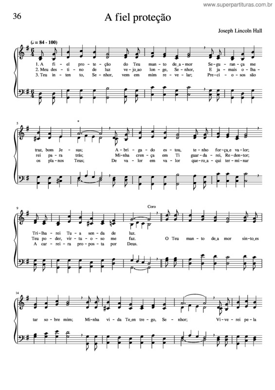 Partitura da música 036 – A Fiel Proteção