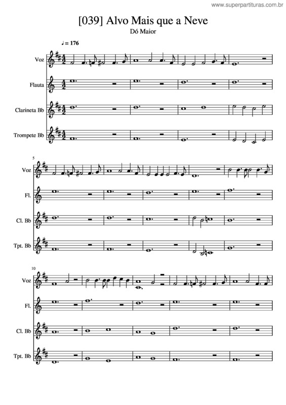Partitura da música 039 Alvo Mais Que A Neve